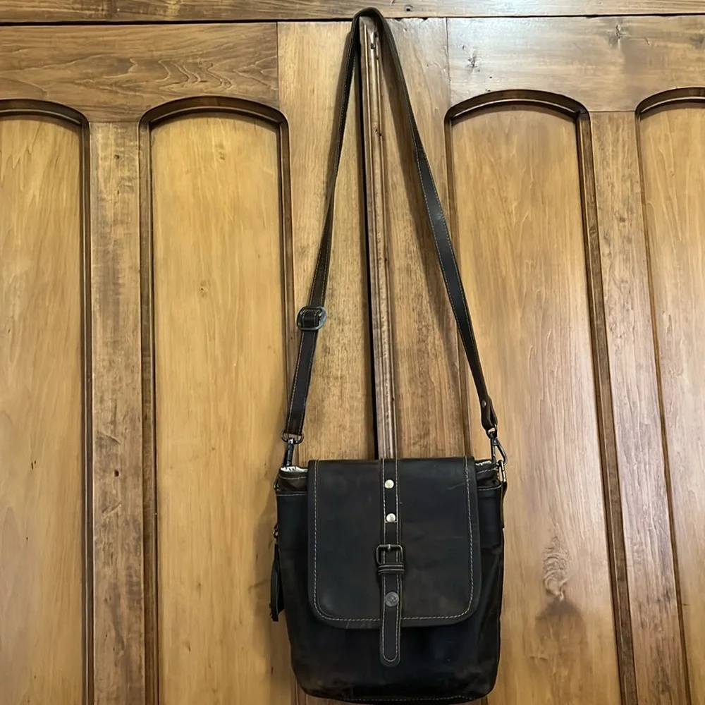Distressed brown leather Myrna Bag